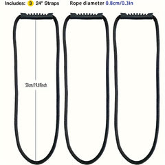 3pcs 24in Storage Strap With Handle Extension Cord Organizer