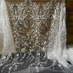 Floral Pattern Mesh Bridal Head Veil Sequin Lace Fabric Long Veil Wedding Access