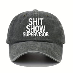 Distressed Baseball Cap Letter Printed Dad Hat Hip Hop Adjustable Sun Hat