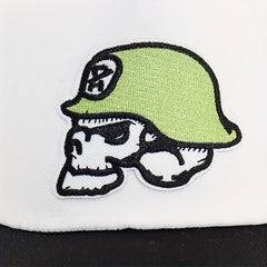 Skull Patch Baseball Cap Men Quick Drying Snapback Mesh Back Hat