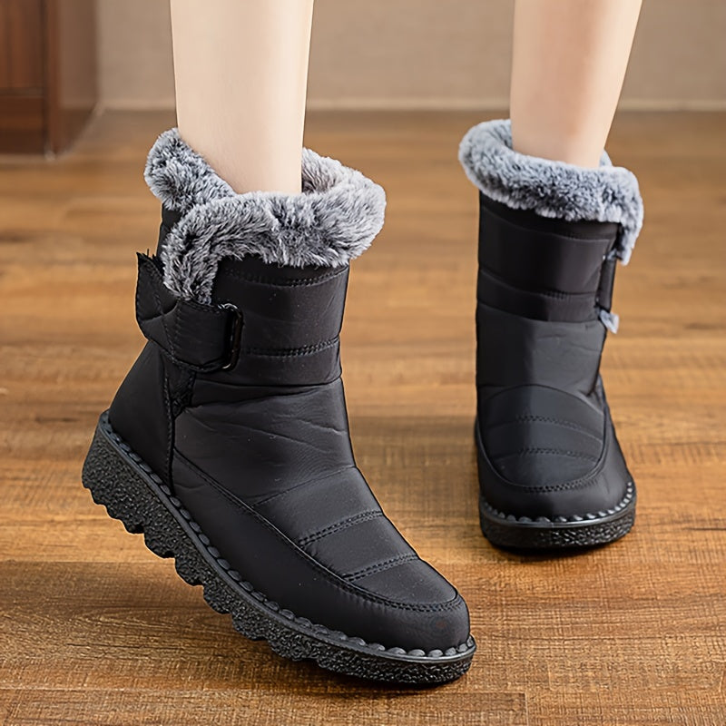 Women's Faux Fur Snow Boots Thermal Winter Mid Calf Boots