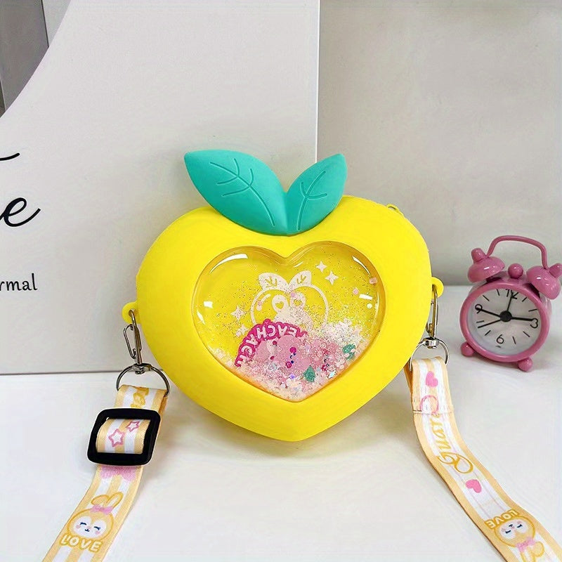 Novelty Peach Shape Crossbody Bag Coin Purse