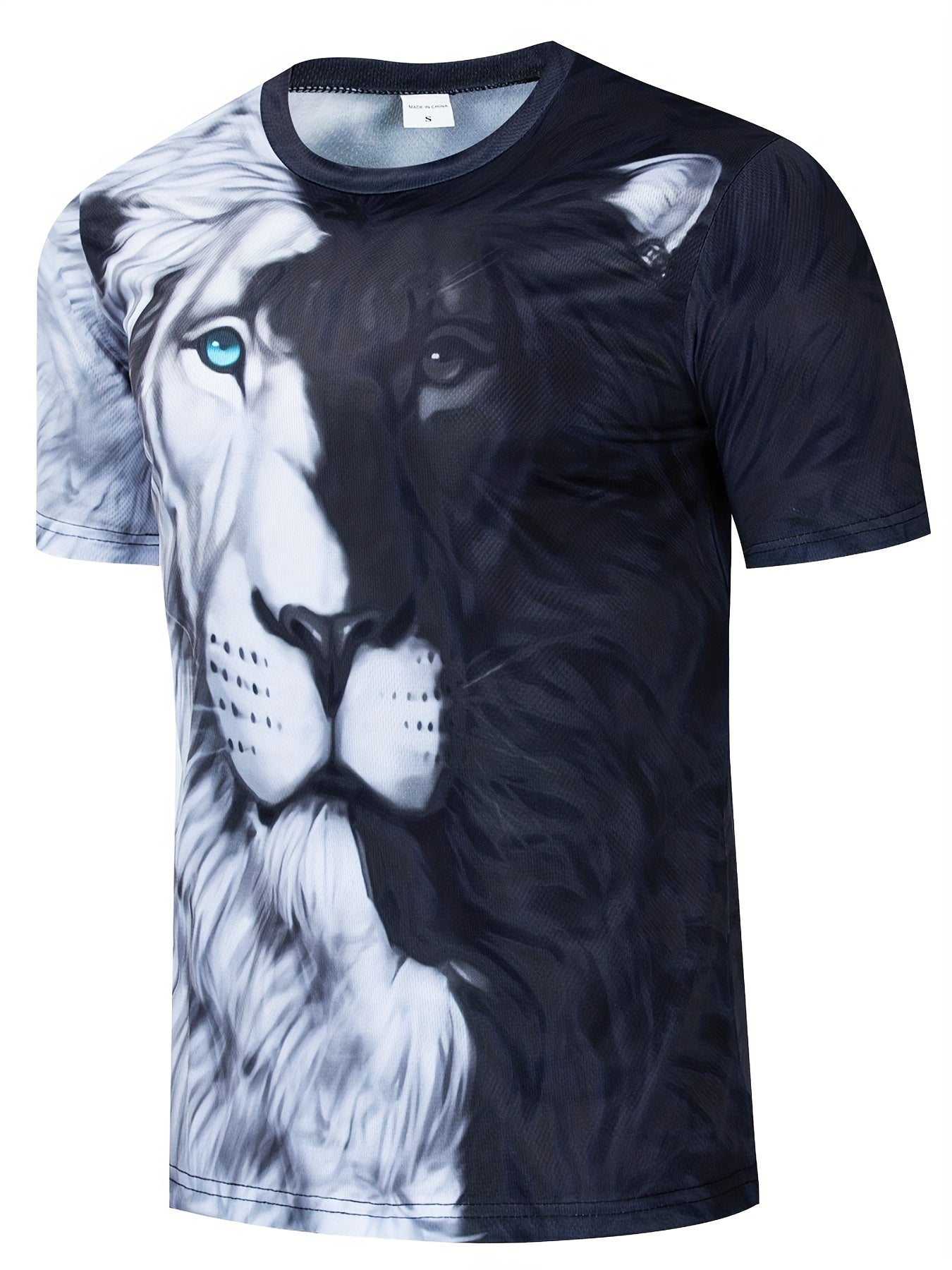 Men's Lion Graphic T-shirt 3D Digital Print Casual Tee