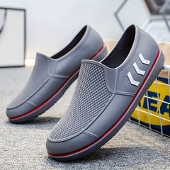 Men's Waterproof Slip On Low Top Rain Boots for Outdoor Activities