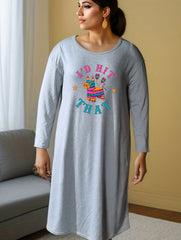 Clog & Letter Graphic Long Sleeve Tee Dress