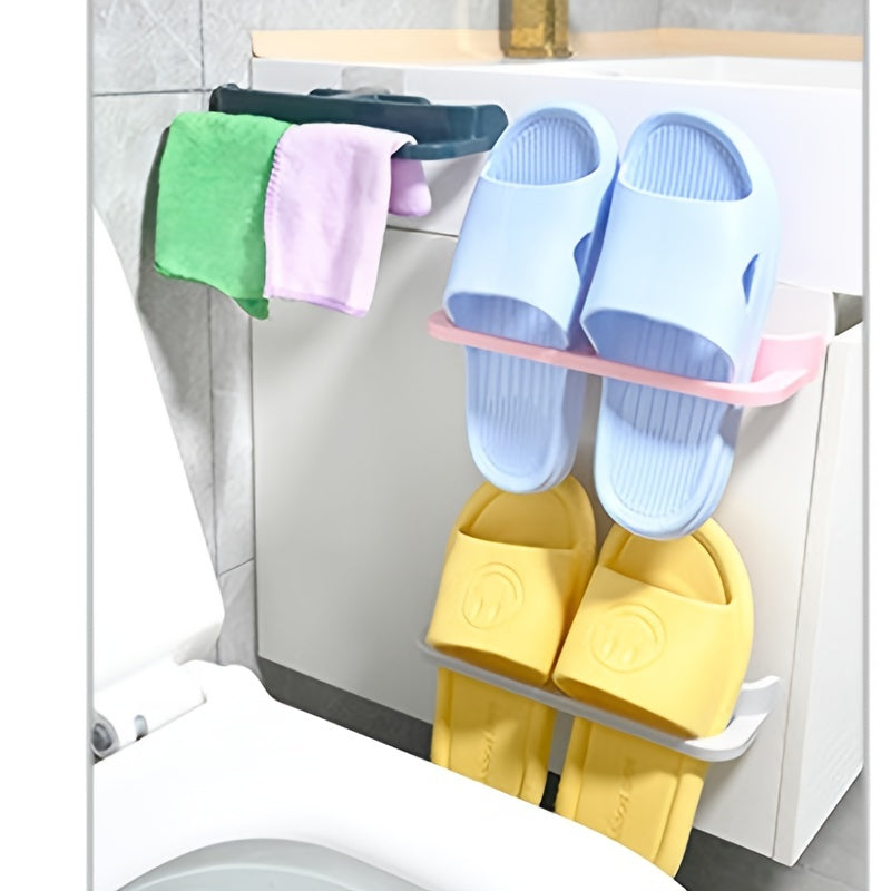 Punch Bathroom Slippers Drain Storage Rack Random