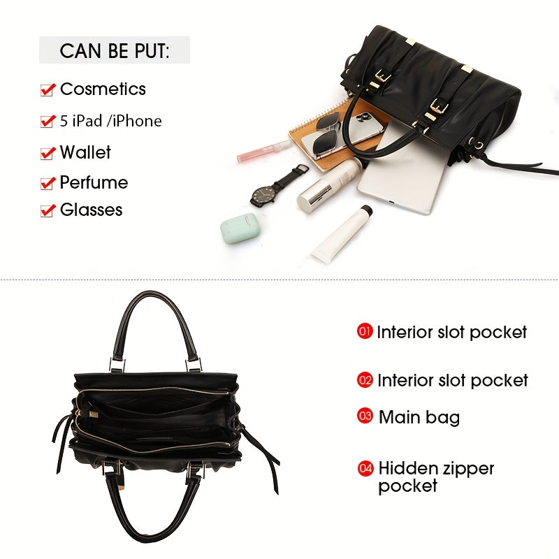 Cobbler Women's Tote Bag with Golden Tone Hardware