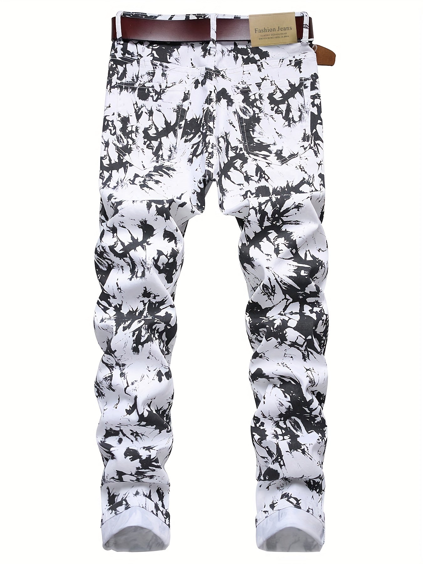 Men's Slim Fit Printed Jeans for All Seasons