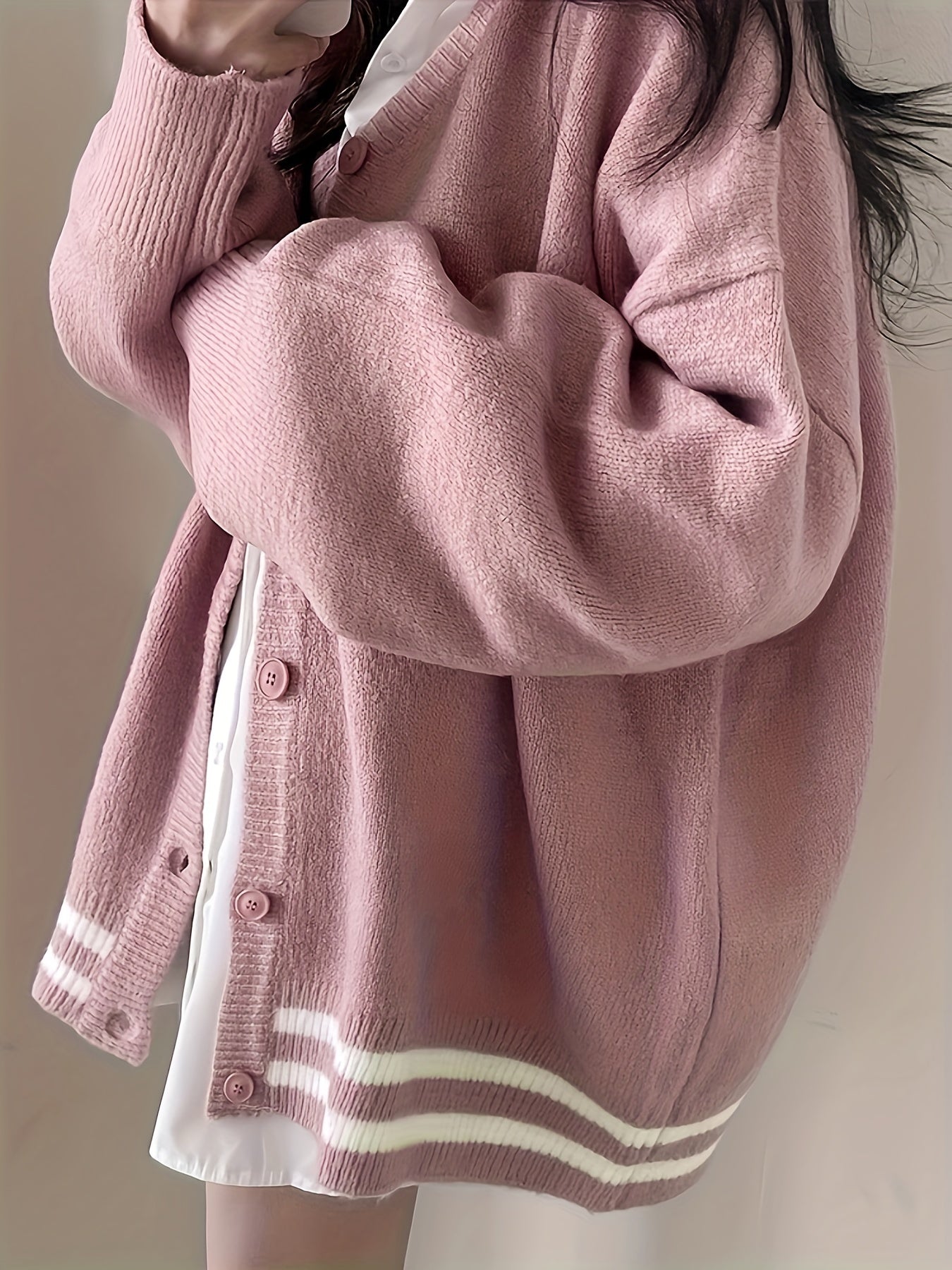 V Neck Button Up Cardigan Long Sleeve Casual Fall Winter Women's Clothing