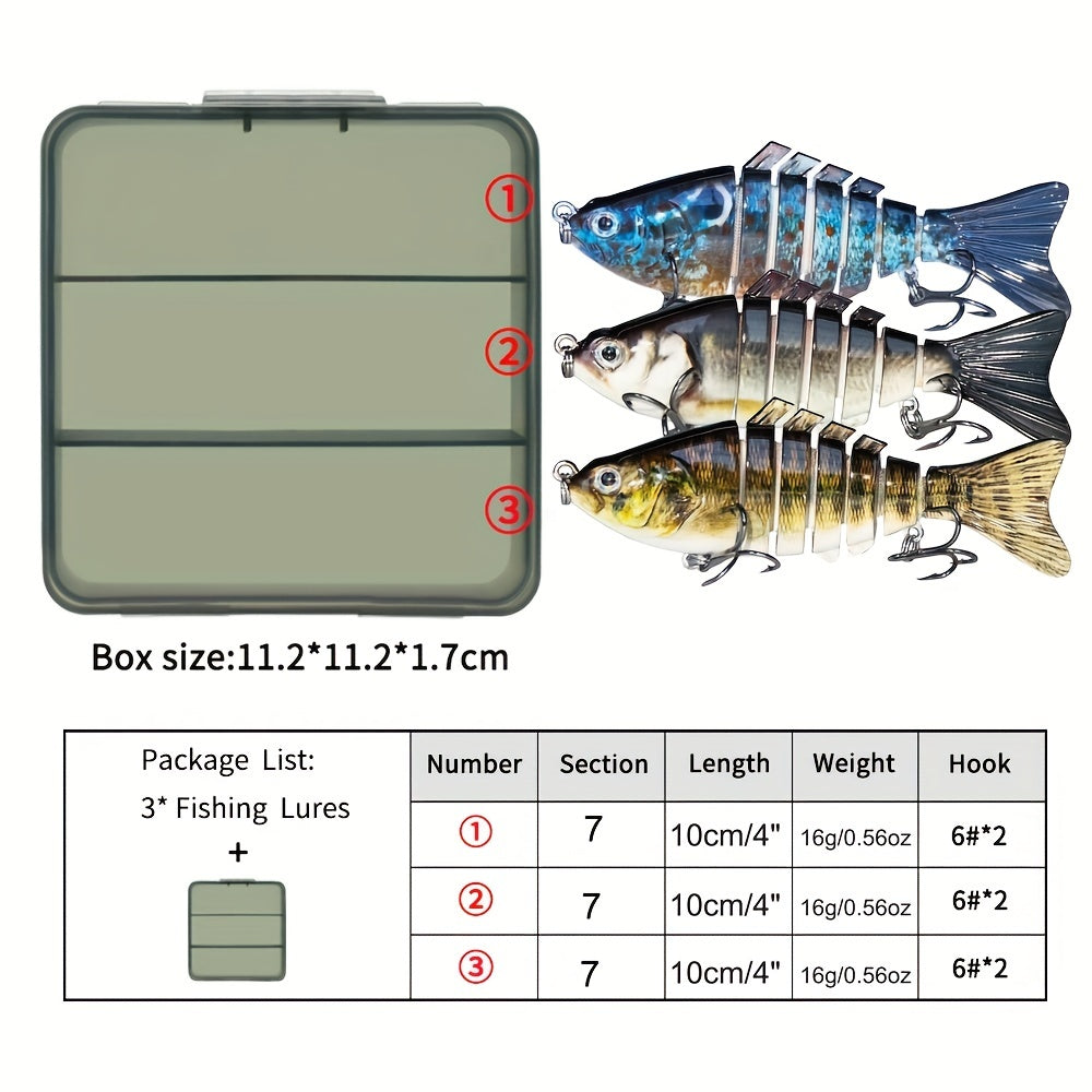 7 Segment Swimbait Crankbait Hard Bait Fishing Lure 16g