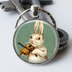 Boy's Rabbit Bag Keychain Vintage Rabbit Keychain