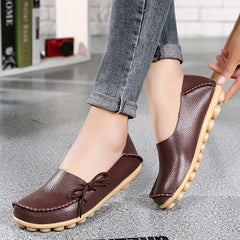 Women's Solid Bowknot Flats Shoes Soft Sole Slip On Casual Walking Shoes