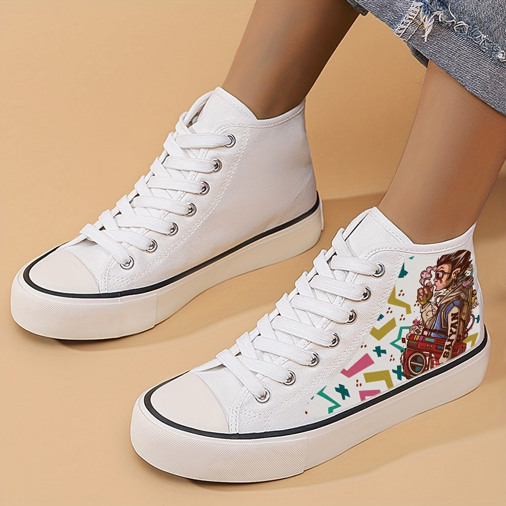 Girls High Top Cartoon Skate Shoes Non Slip Casual Sneakers