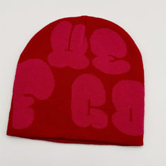 Fashionable Knitted Hat Pullover Hat Multicolor Letter Beanie