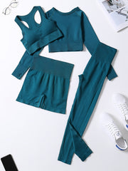 Ribbed Seamless Crop Tank High Waist Yoga Leggings Set