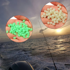 200pcs Luminous Fishing Beads Oval Fishing Beads Sea Fishing Tackles