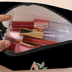 Alphabet & Flower Pattern Makeup Zipper Bag