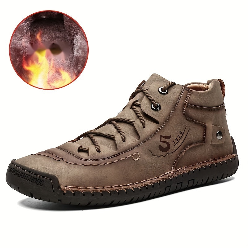 Men's Leather Lace-up Sneakers Ankle Boots