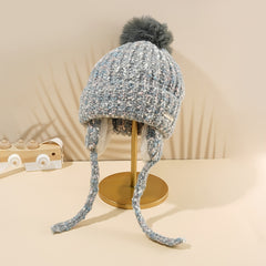 Women's Fleece Lined Cable Knit Beanie Hat for Cold Weather