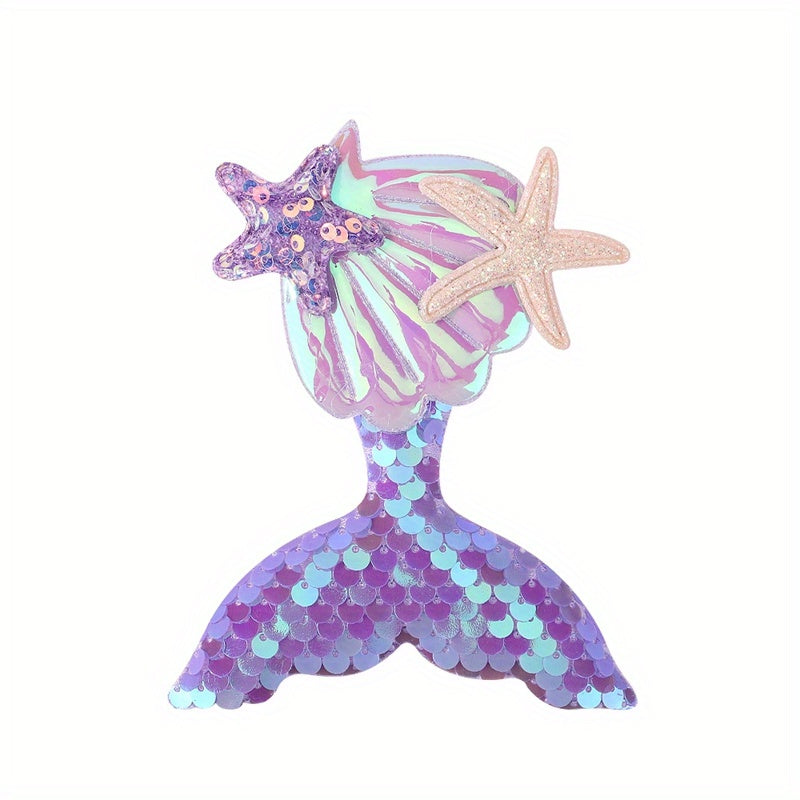 Mermaid Tail & Starfish Hair Clips for Baby Girls