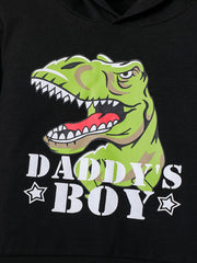 Dino Print Hoodie & Sweatpants Set for Kids