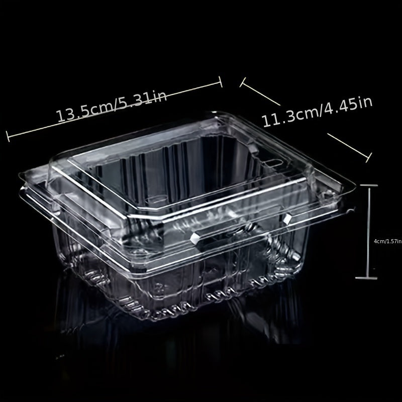 50pcs Plastic Flip Top Takeout Tray Disposable To Go Container