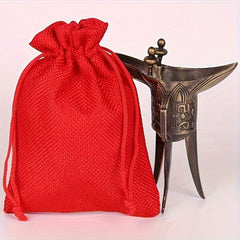 25 Coarse Linen Bags 10x14cm Drawstring Gift Bags