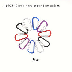10pcs D type Lock Buckle Aluminum Alloy Bottle Hanging Hook For Camping