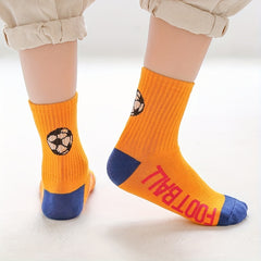 Boys Football Pattern Socks Sports Breathable Crew Socks