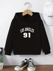 Girls LA Print Hooded Sweatshirt Top Long Sleeve Pullovers