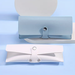 Snap Button Eyeglasses Bag PU Leather Glasses Sunglasses Pouch