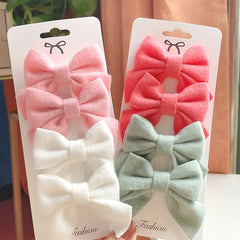 4pcs Baby Girls Bowknot Hair Clips Princess Headwear