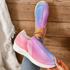Women's Ombre Knit Slip on Sneakers Anti slip Comfort Running Shoes