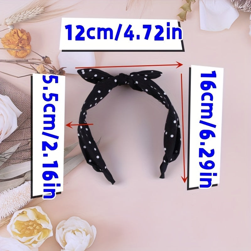 Dots Knotted Hair Pin Print Bow Hair Band Hair Accessories For Girls Women