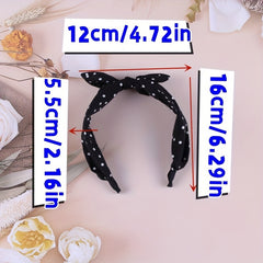 Dots Knotted Hair Pin Print Bow Hair Band Hair Accessories For Girls Women
