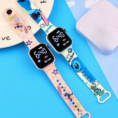 Stitch LED Digital Watch Sporty Band Stylish Comfortable Daily Wear Gifting
