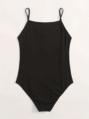 Women's Sports Bodysuit, Spaghetti Strap Slim Fit Cami Bodysuit
