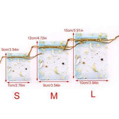 50pcs Moon Candy Bags Box Drawstring Star Decoration Gift Cookie Bags