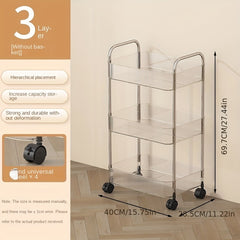Acrylic Storage Rack Snack Trolley Floor Rack Mobile Bathroom Storage