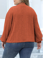 Casual Knit Top Solid Lantern Sleeve Round Neck Jumper
