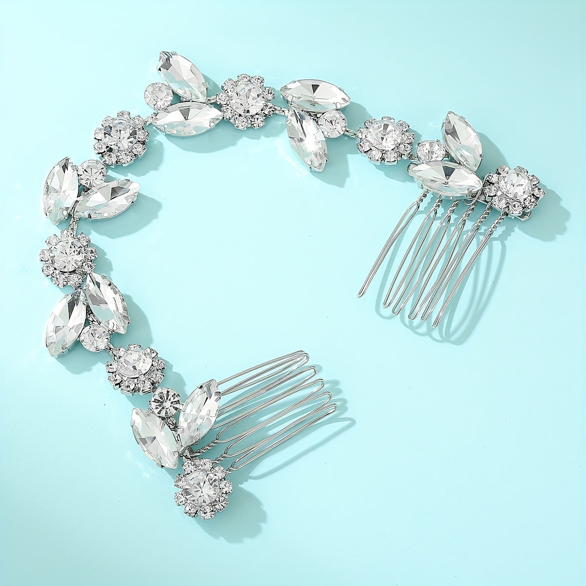 Rhinestone Sunflower Hair Comb Bridal Wedding Headwear
