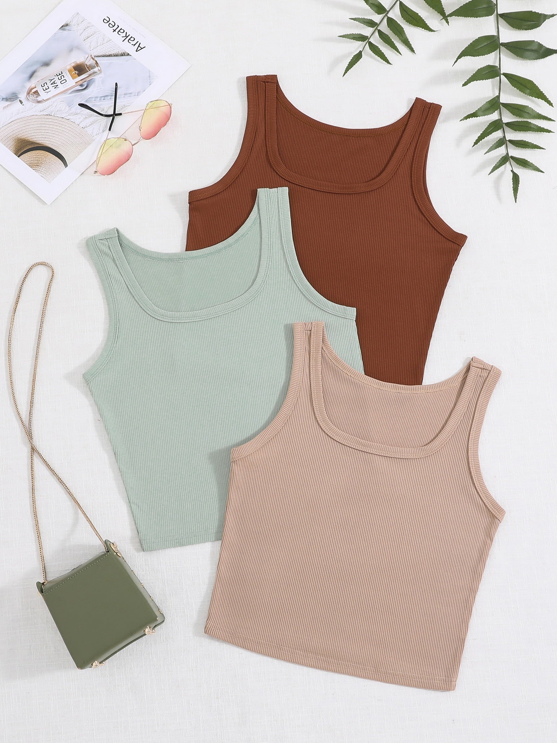 Sleeveless Bodycon Tank Top Set High Stretch Sexy Summer Women's Clothing
