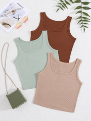 Sleeveless Bodycon Tank Top Set High Stretch Sexy Summer Women's Clothing