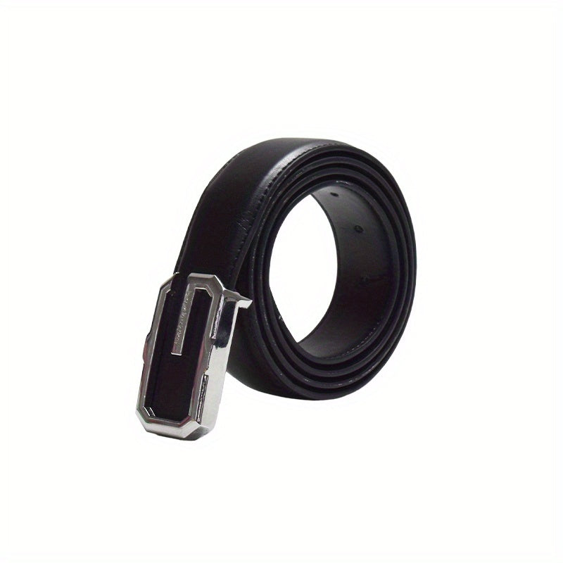 Men's Smooth Buckle Leather Belt Two Baser Cowhide