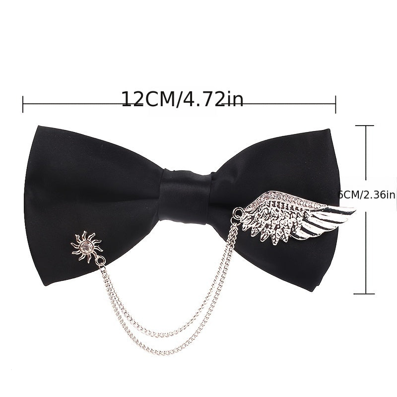 Men's Bowtie Metal Decoration Bow Tie Uniform Collar Adult Suit