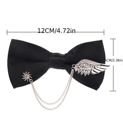 Men's Bowtie Metal Decoration Bow Tie Uniform Collar Adult Suit