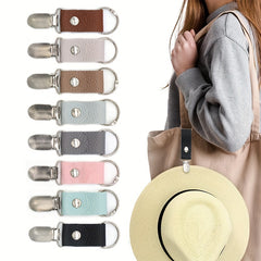 1pc Travel Hat Clip PU Hat Clip For Shoulder Bag Solid Travel Accessories