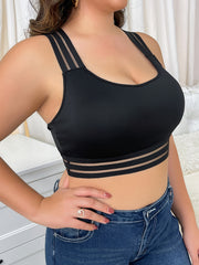 Striped Crisscross Back Seamless Tank Bra