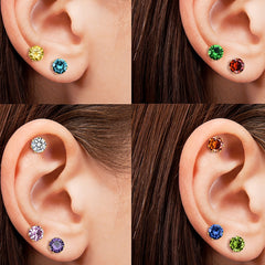 Summer Style CZ Decor Stud Earrings Set, Holiday Birthday Party Gift