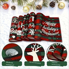 6pcs Christmas Tablecloths Heat Insulation Pad Napkin Set